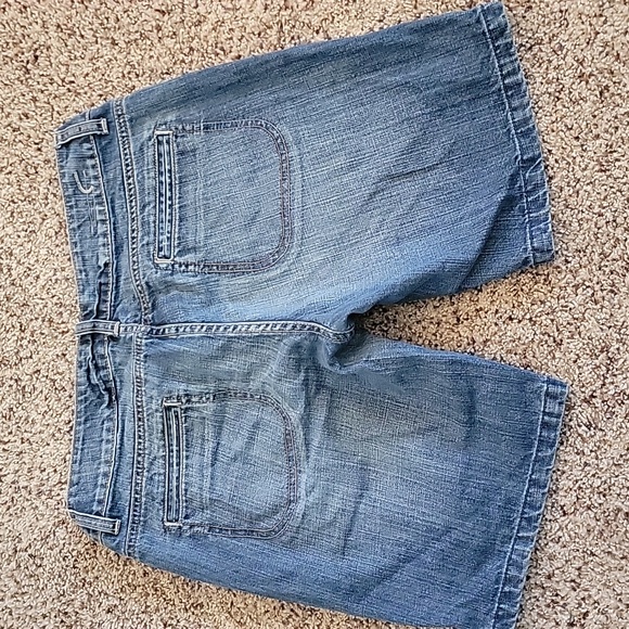 Button fly denim shorts, longer length - Picture 4 of 5